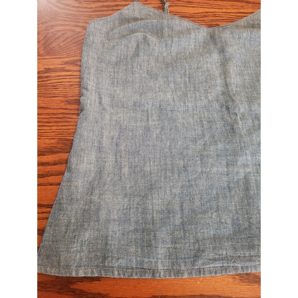 J Crew Tank Top Womens Size 10 Blue Chambray V Neck‎ Cami Adjustable Straps - Picture 2 of 8